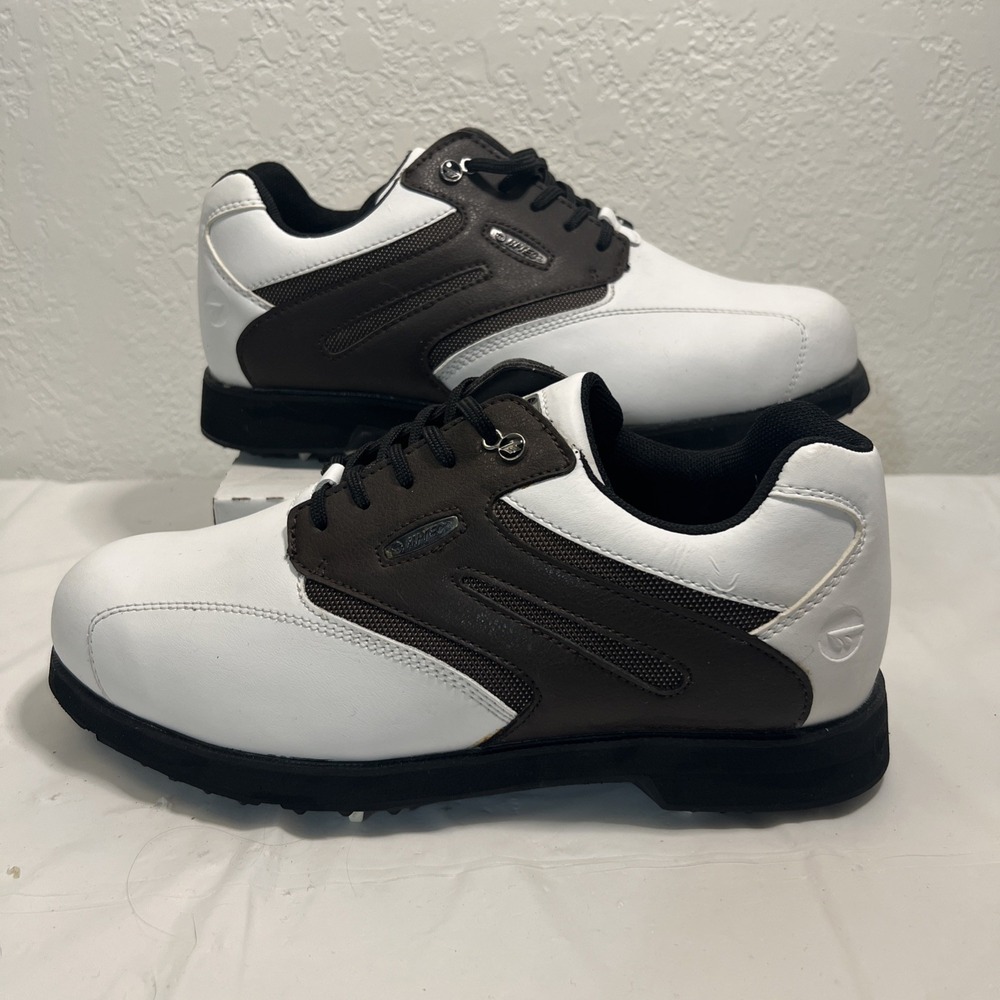 HI-TEC Golf Shoes White Brown Saddle Dri-Tec Mens Size US 8 UK 7 EU 41 A04883-2